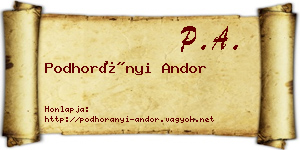 Podhorányi Andor névjegykártya